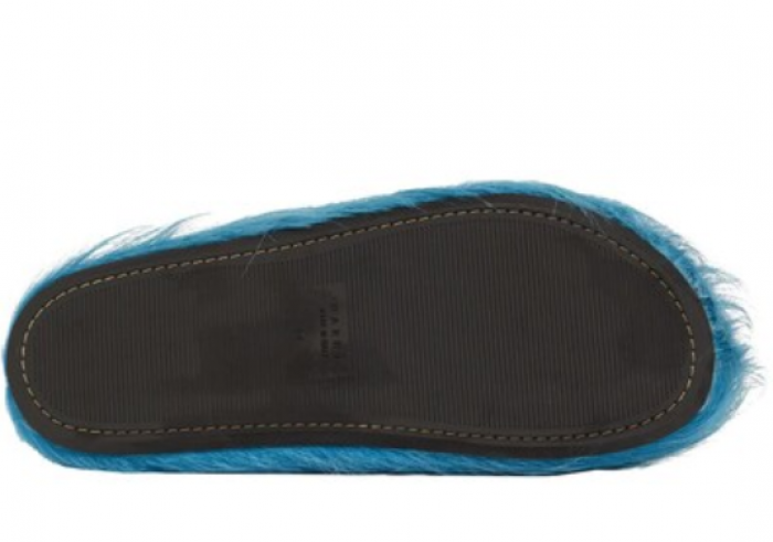 MARNI TEXTURED CALF HAIR CLOG SLIPPERS-WHITE MR1