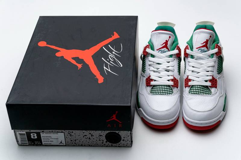 Air Jordan 4 Retro White Green Red