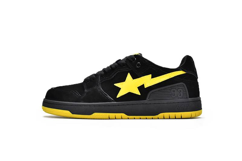 A Bathing Ape Sk8 Sta Black Electric Yellow