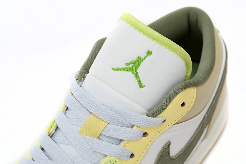 Air Jordan 1 Low Sail White Oil Green