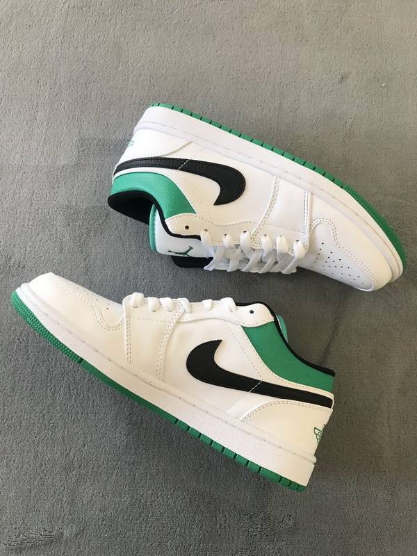 Air Jordan 1 Low White Lucky Green Black​