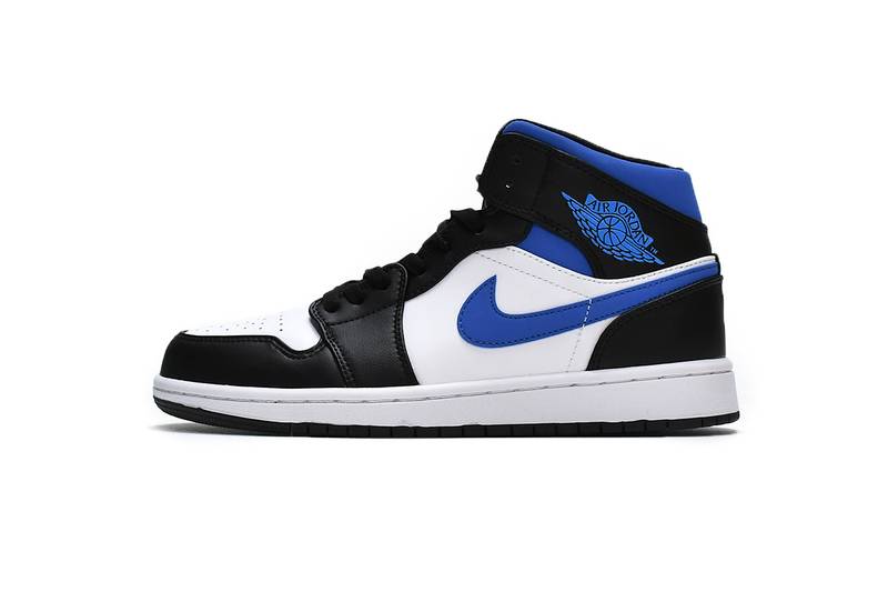 Air Jordan 1 Mid White Black Racer Blue