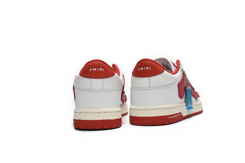 AMIRI Skel Panelled Top Low White Red