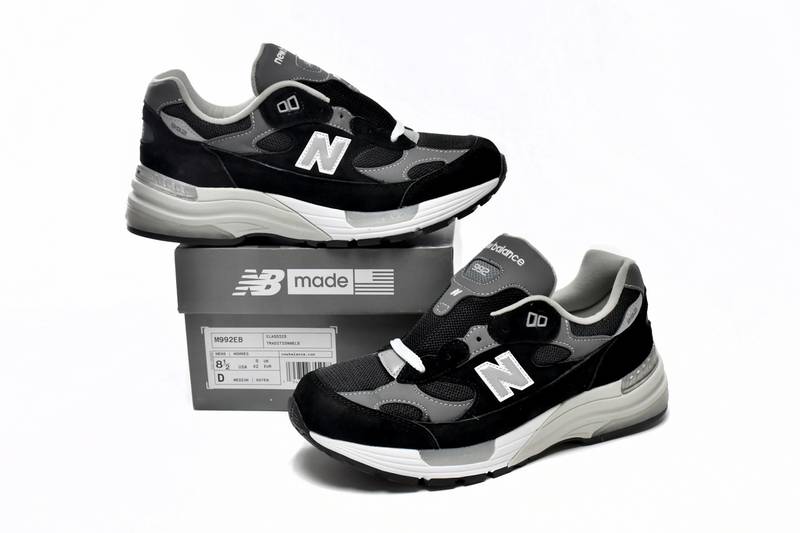 New Balance 992 Black Grey Suede