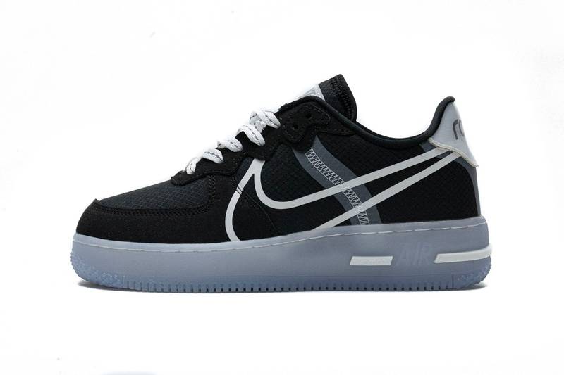 Nike Air Force 1 React Black White Rush Ice