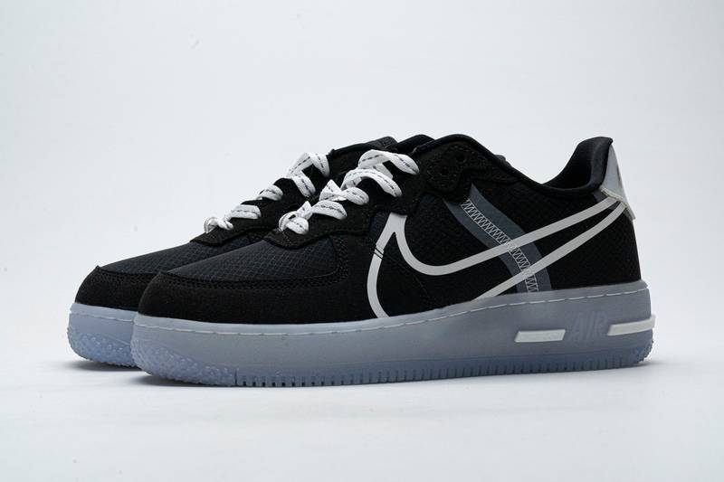 Nike Air Force 1 React Black White Rush Ice