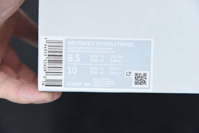 Air Force 1 Low ‘Purple Skeleton’ – Nike – CU8067-500