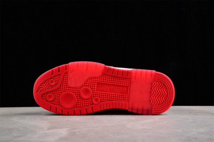 OFF-WHITE Out Of Office “OOO” Low Tops Black White Red OMIA189S23LEA0012511