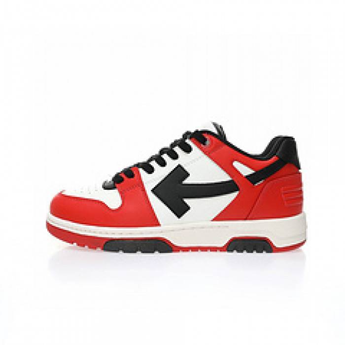 OFF-WHITE Out Of Office “OOO” Low Tops Black White Red OMIA189S23LEA0012510