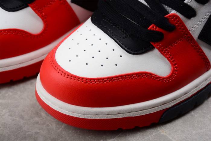 OFF-WHITE Out Of Office “OOO” Low Tops Black White Red OMIA189S23LEA0012510