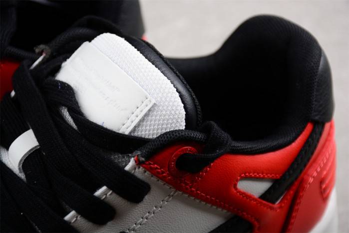OFF-WHITE Out Of Office “OOO” Low Tops Black White Red OMIA189S23LEA0012510