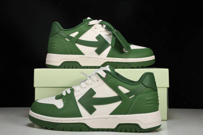 OFF-WHITE Out Of Office “OOO” Low Tops Green White 236121002