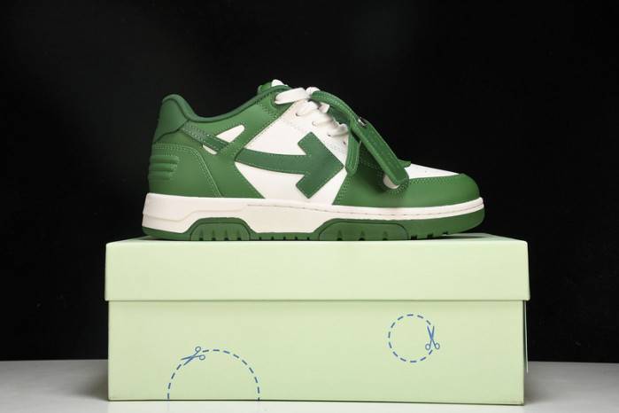 OFF-WHITE Out Of Office “OOO” Low Tops Green White 236121002
