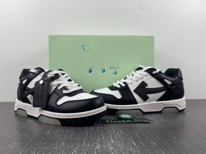 OFF-WHITE Out Of Office OOO Low Tops White Black White A004_1004