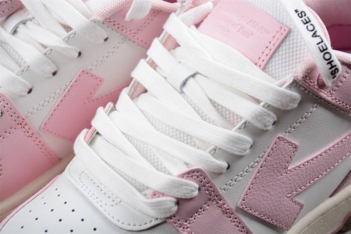 OFF-WHITE Out Of Office “OOO” Low Tops pink White 236121003